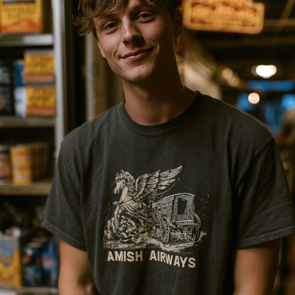 The Ordnung — Amish Airways charcoal t-shirt